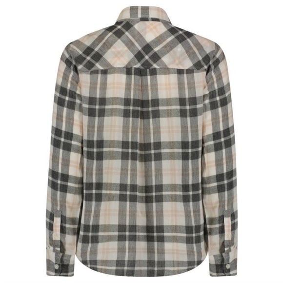 Lucky Brand Plaid Gauze Shirt‎ | Black & Cream | Size Small - Picture 2 of 13